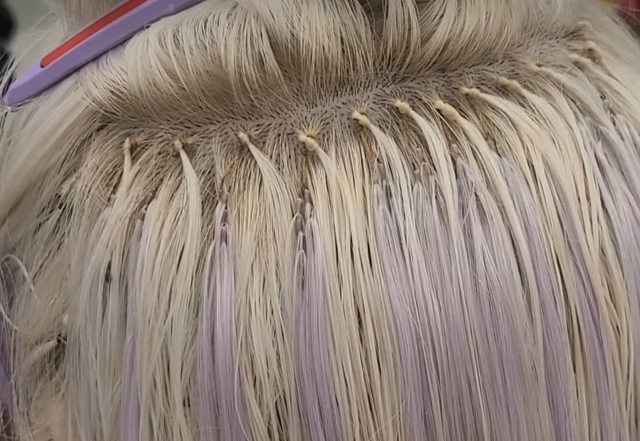 Double skill extensions that are gentle on the scalp ~ 0.3 cm super adhesion handmade technology ~